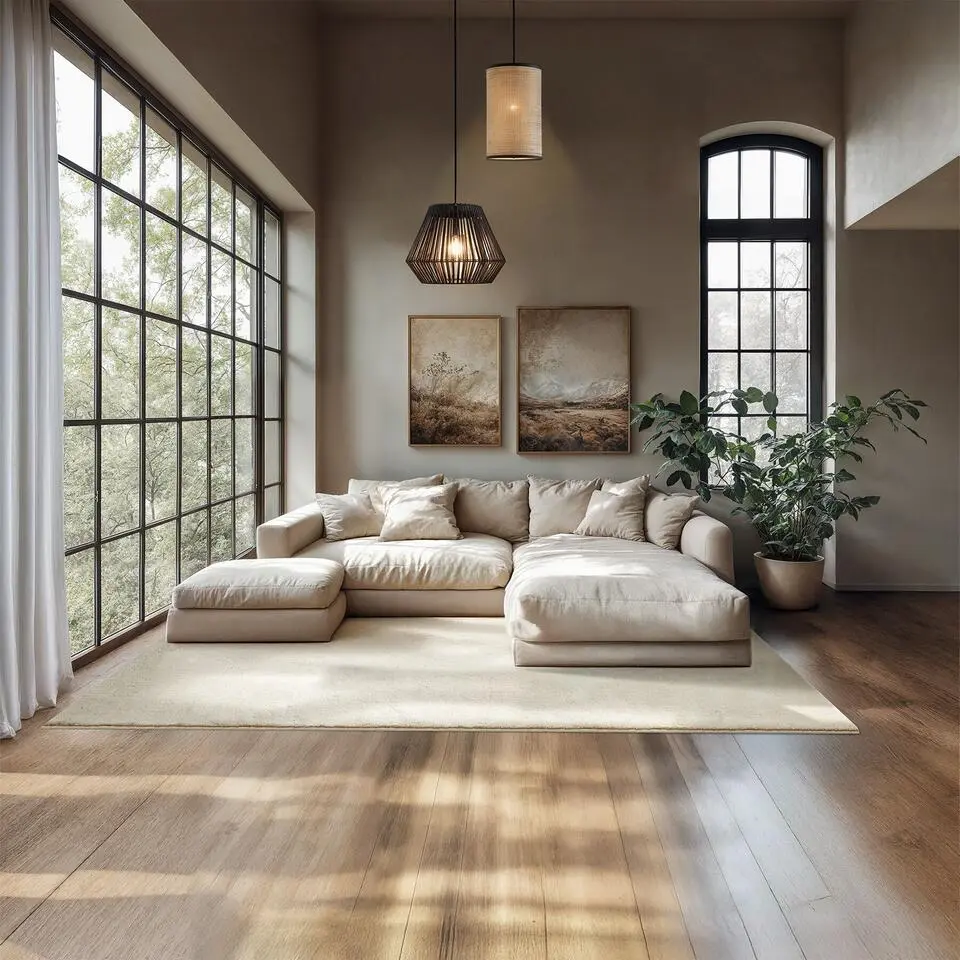 tectake? Kortpolig vloerkleed Soft Zone 160 x 230 cm - Beige