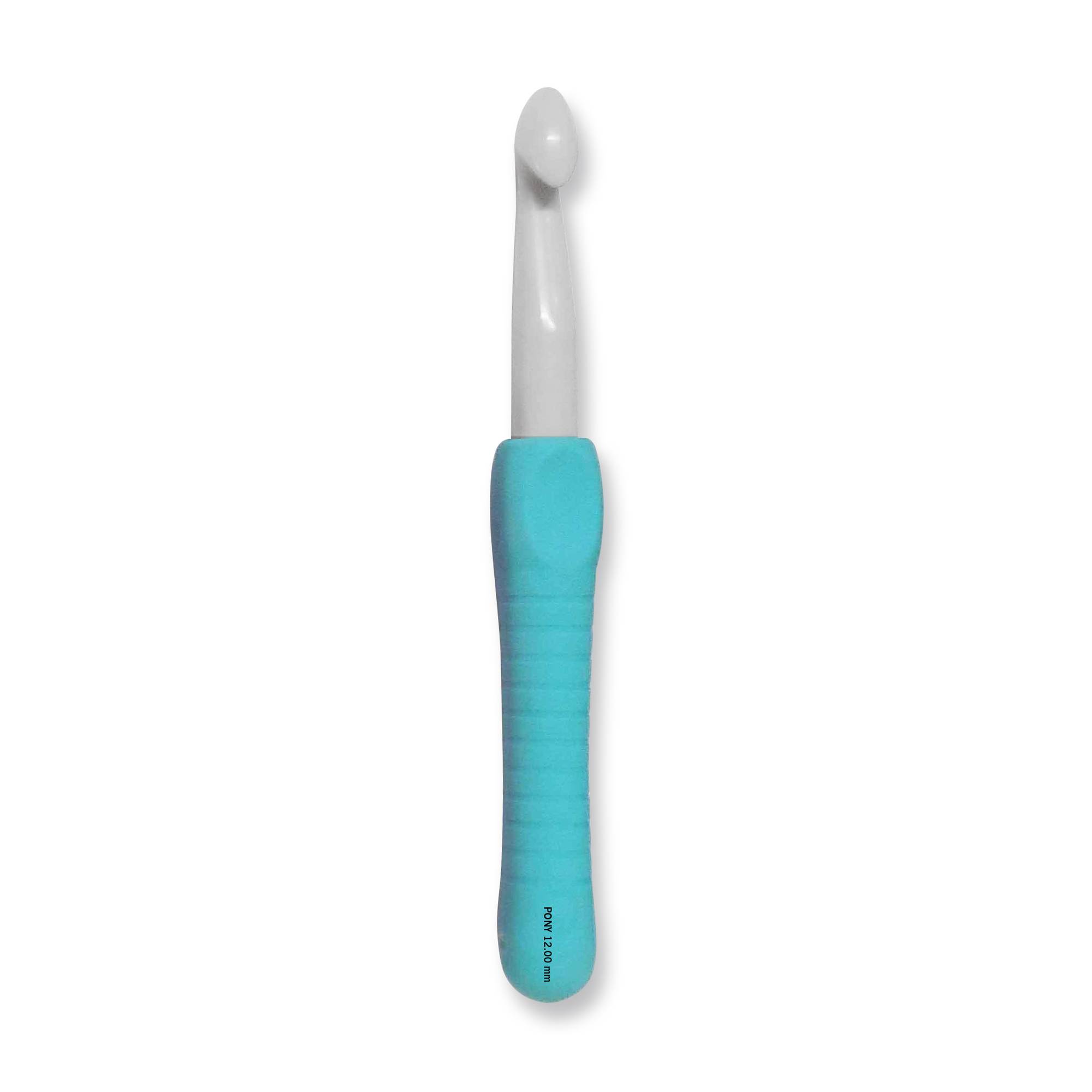 Pony Aqua Easy Grip Crochet Hook 12mm x 17cm