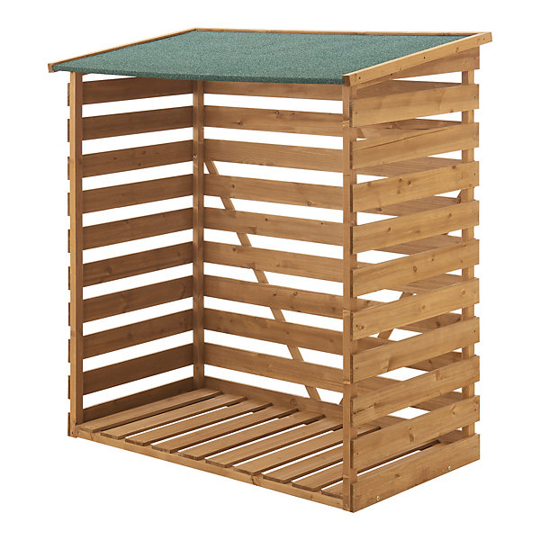 Abri-bûches couvert sapin 123 x 116 x 64 cm en.casa
