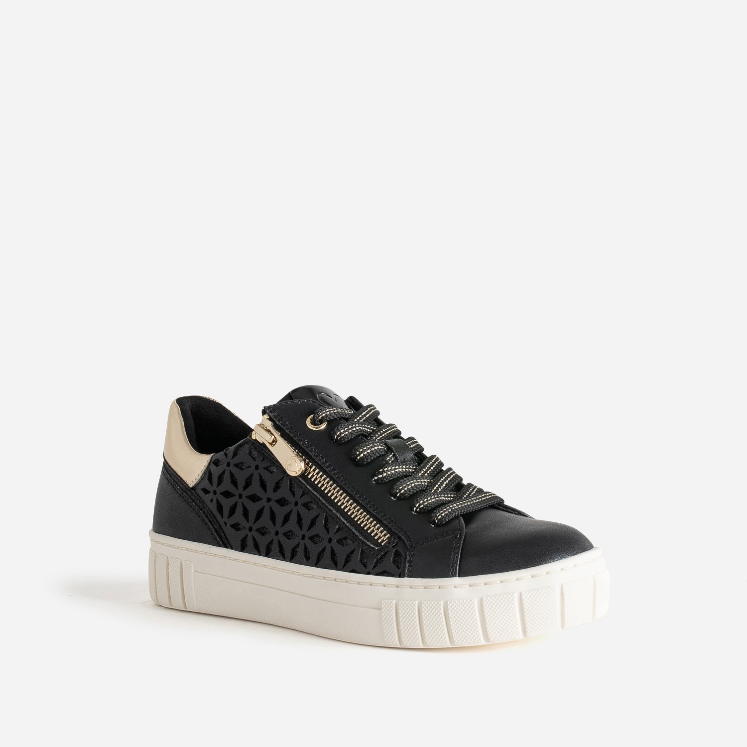 Tennis MARCO TOZZI noire décor motifs ajourés