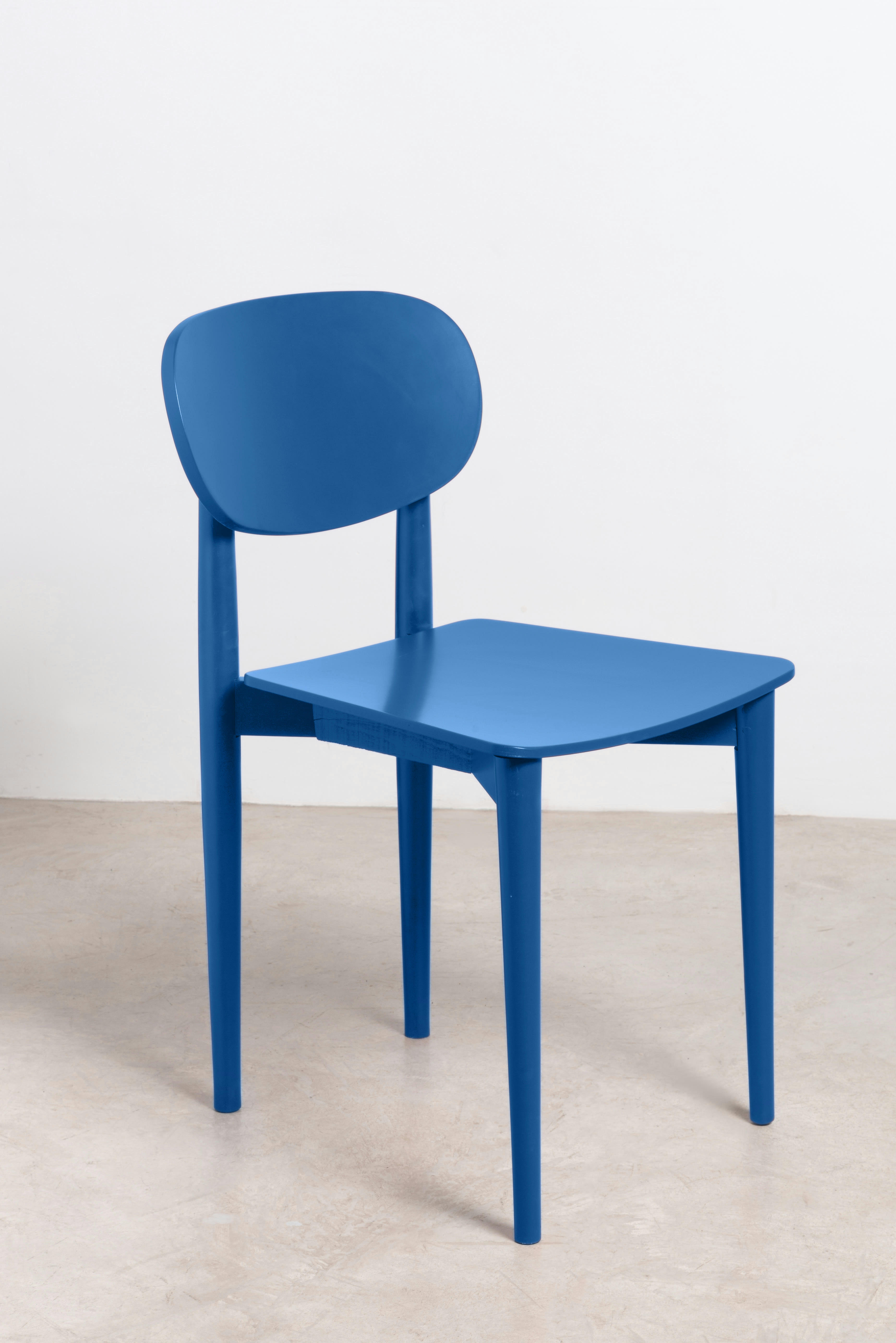 SANDRO - Chaise en bois de hêtre massif bleu Prusse