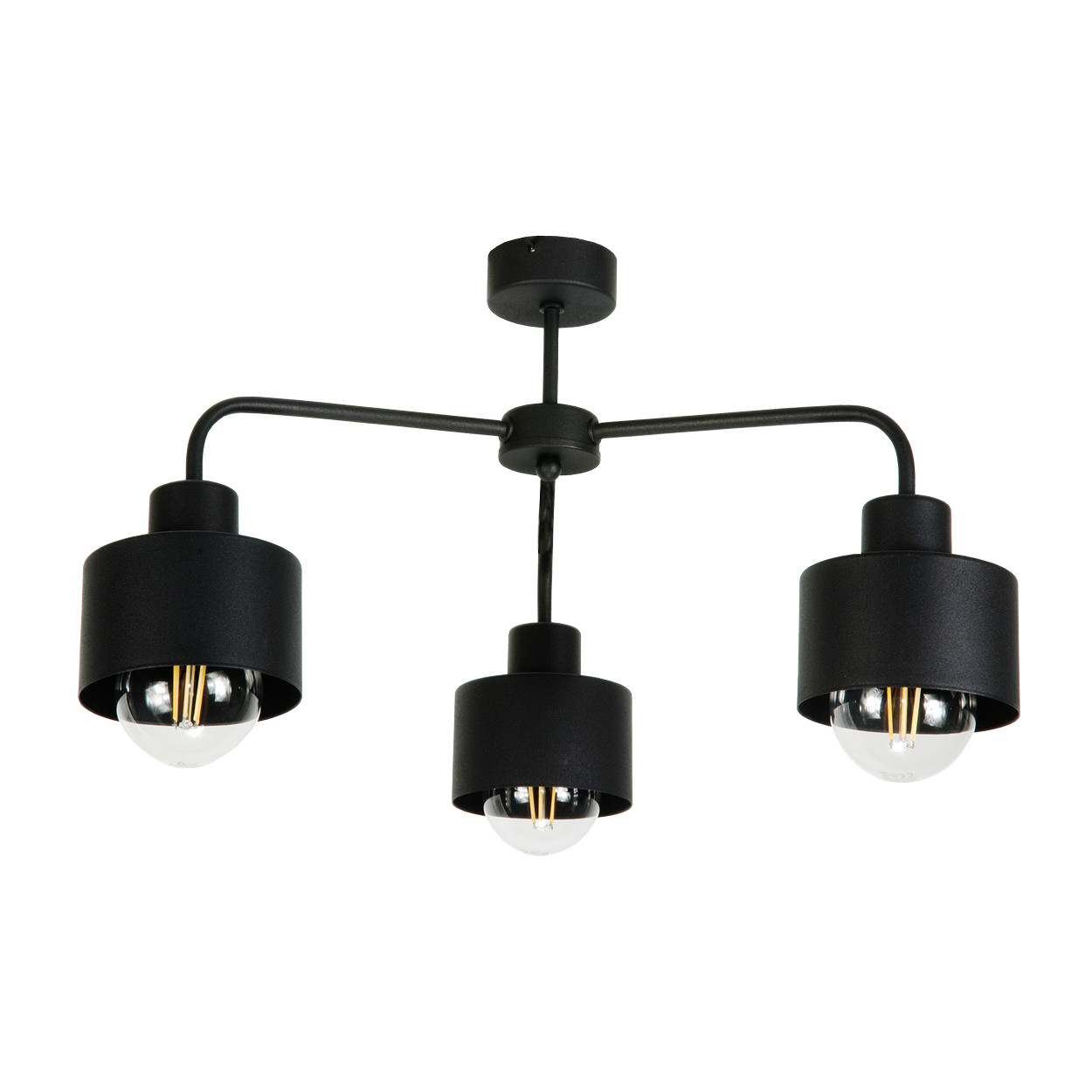 Lampa sufitowa czarna metal loft EDYLIT 3xE27 HIGS 14-202