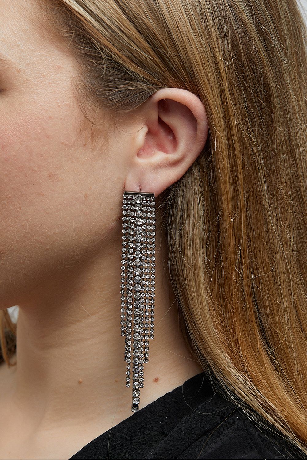 Lipsy Hematite Diamante Cupchain Earrings