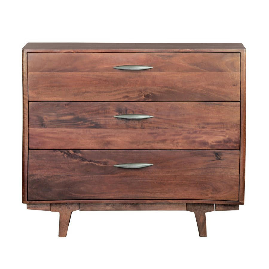 SOFT RETRÒ - Commode en bois de manguier avec 3 tiroirs.