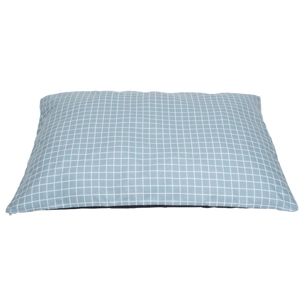 Matelas pour chien quadrillage bleu et blanc Taille XL 110x80xép8cm