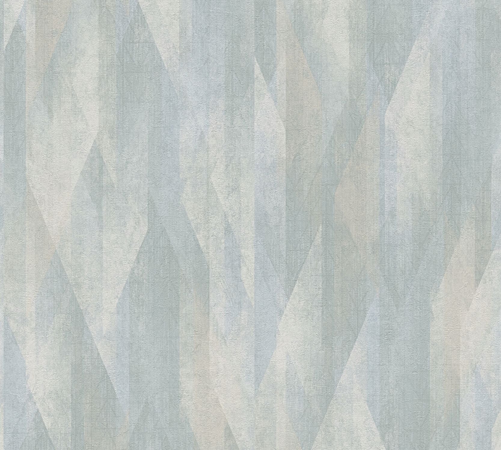 Livingwalls behang grafisch motief turquoise, blauw en crème - 53 cm x 10.05 m - AS-391042