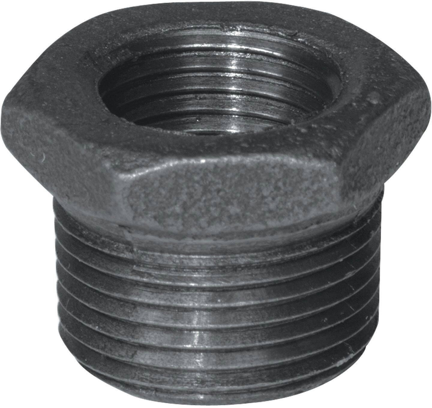 Aqua-Dynamic Galvanized Black Iron Fitting HEX Bushing, 1/2 x 3/8-in