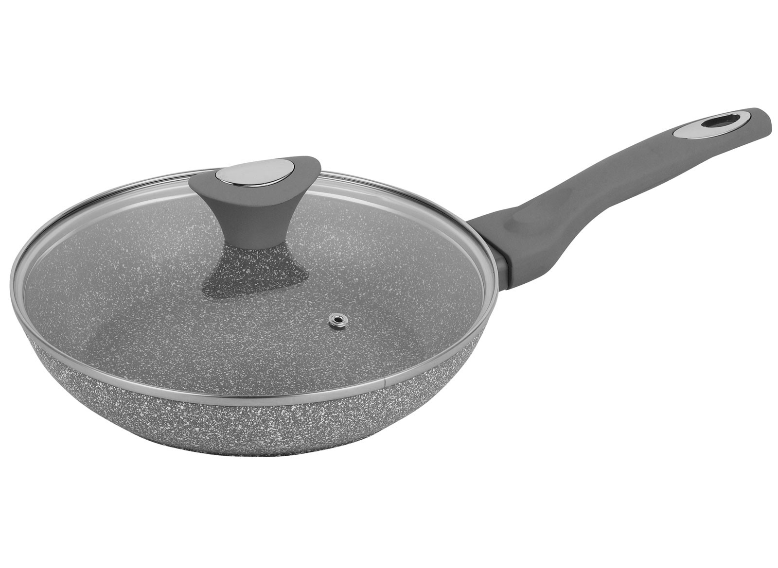 Patelnia z powłoką granitową 24cm nieprzywierająca KLAUSBERG Marmo Grey