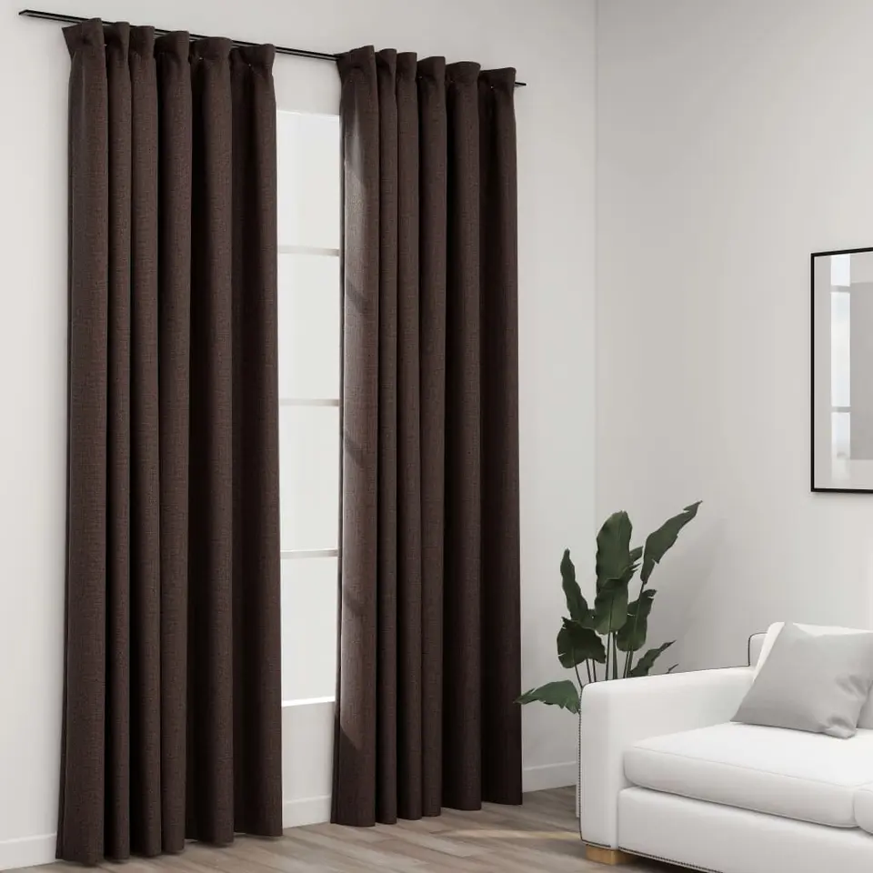 vidaXL - Gordijn - Taupe - Stof - 140 x 225 cm - 2 stuks