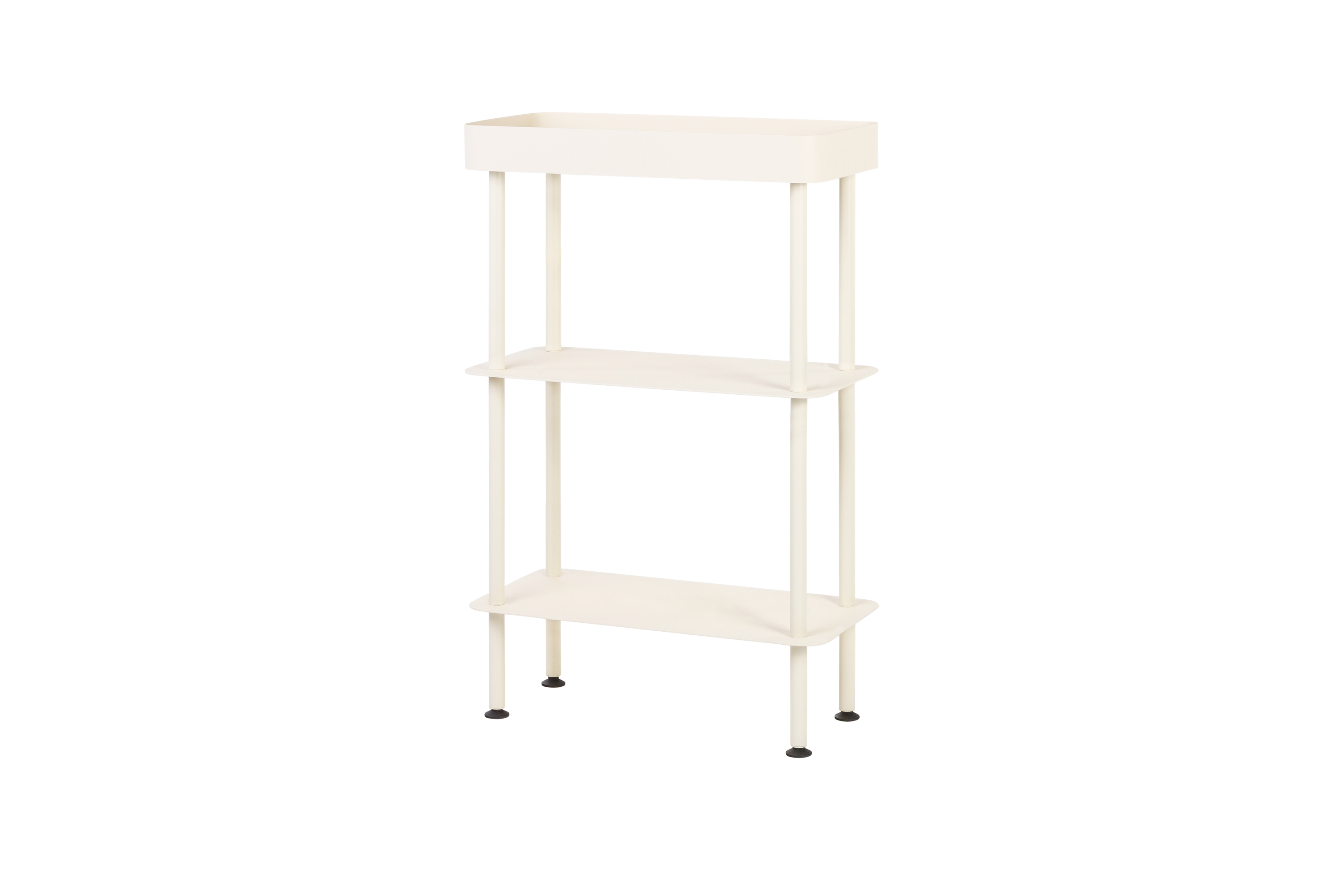 noo.ma Nolle Console 3-tier - compacte metalen sidetable, Piazza Beige