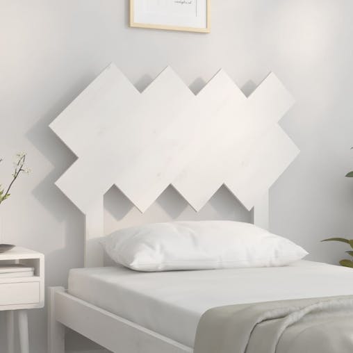 NNEVL Bed Headboard White 92x3x81 cm Solid Wood Pine