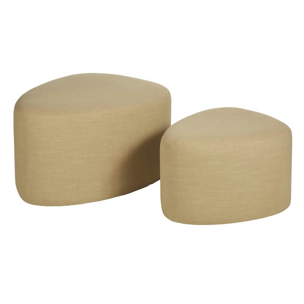 Tacoma Business - Set de poufs professionnels jaunes (x2)
