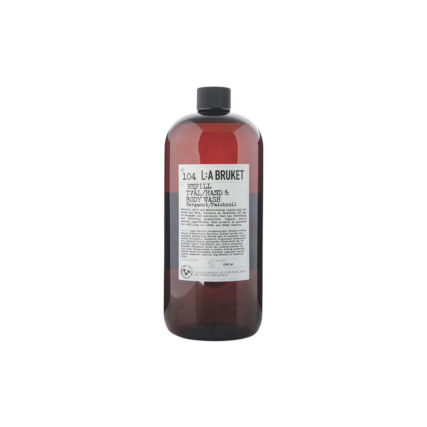No. 104 Refill Hand & Body Wash, bergamot/patchouli