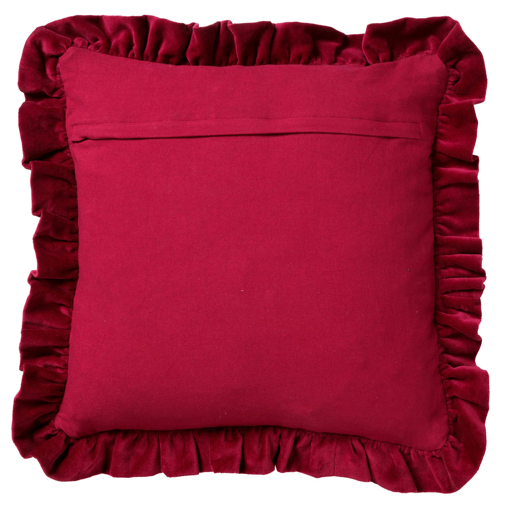 YARA - Housse de coussin rouge en velours-45x45 cm uni