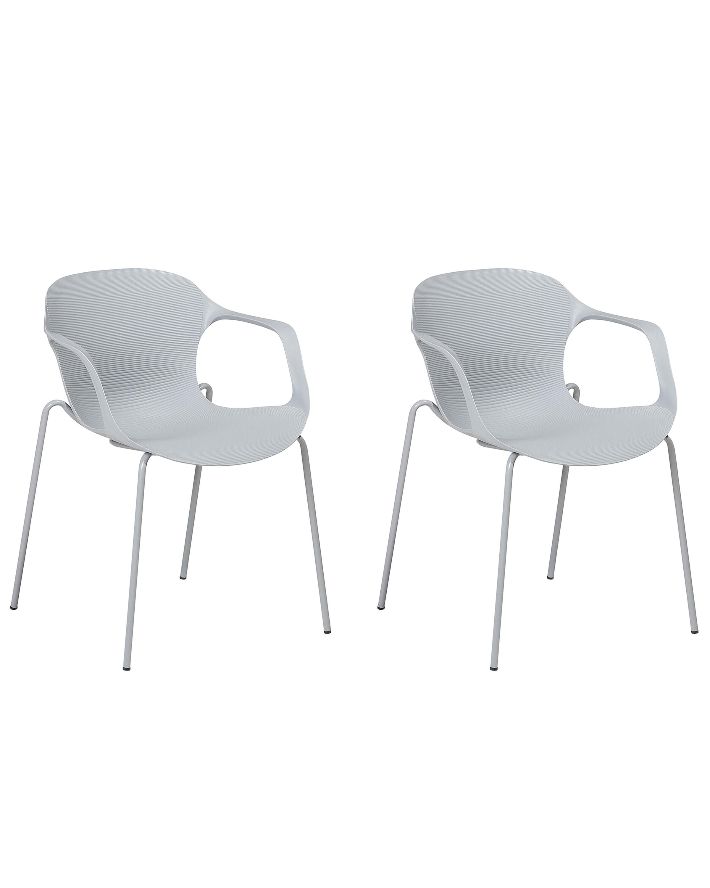 Set of 2 Dining Chairs ELBERT Light Grey