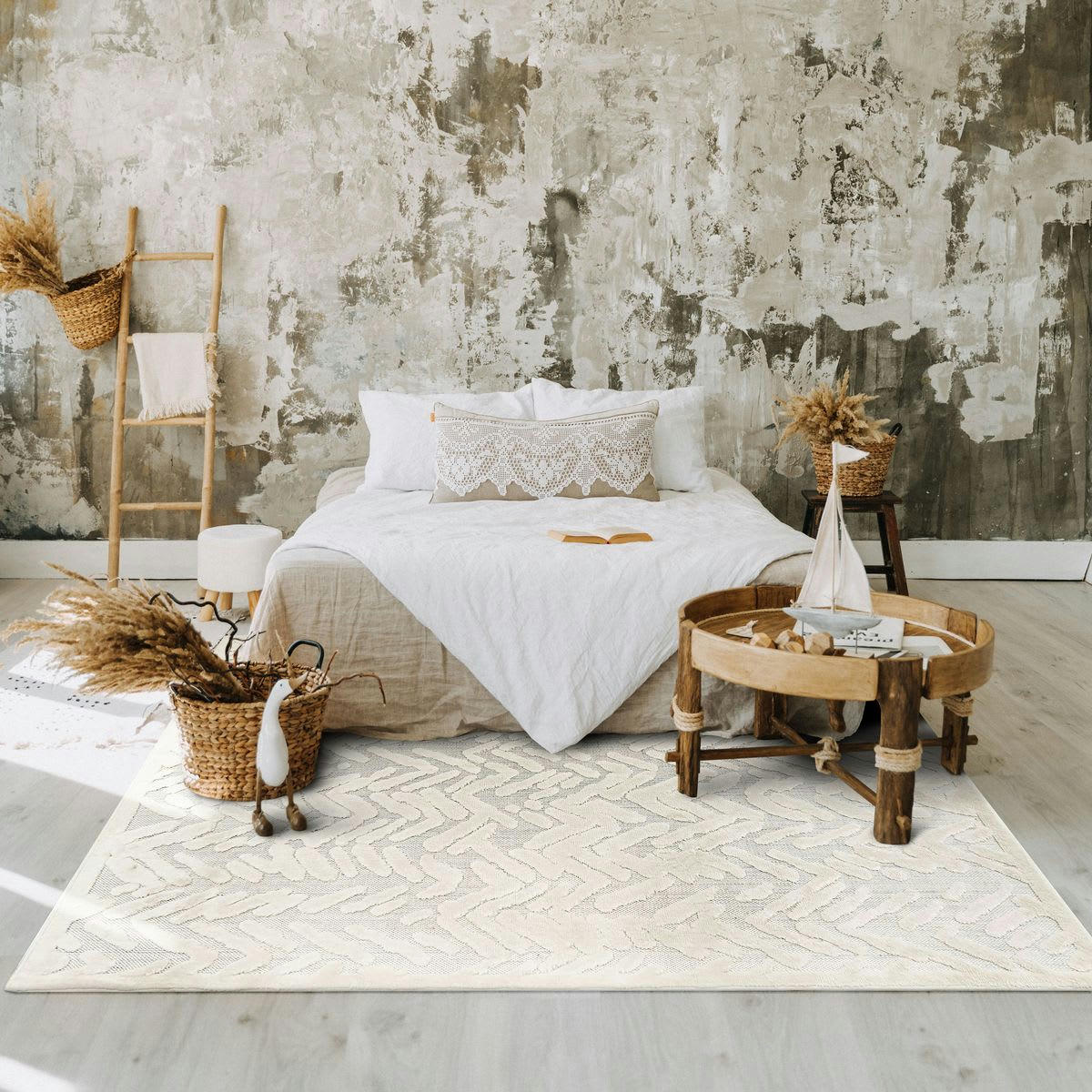 EMPRISE - Tapis avec relief motif empreinte naturel 120x170