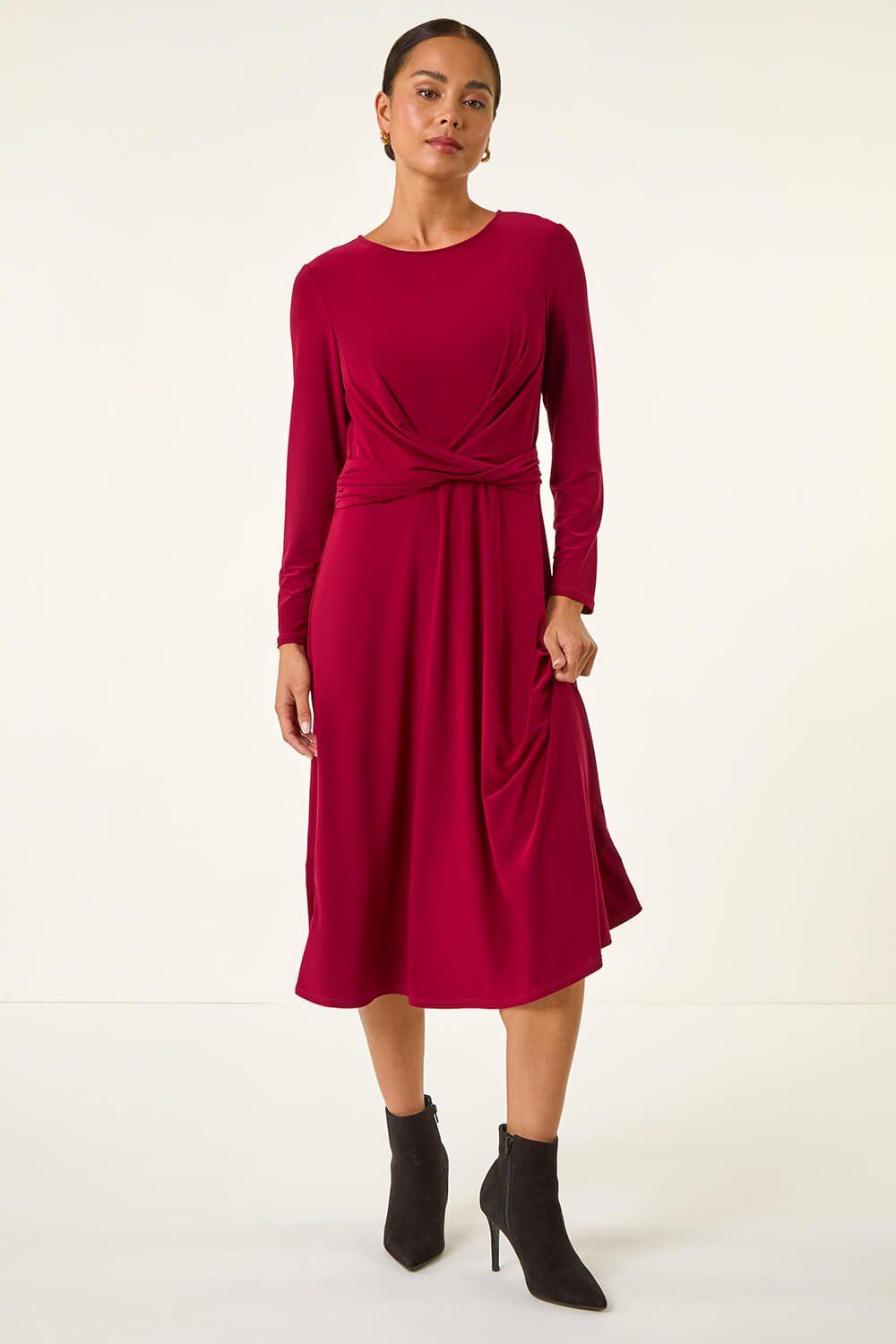 Roman Petite Twist Front Stretch Dress