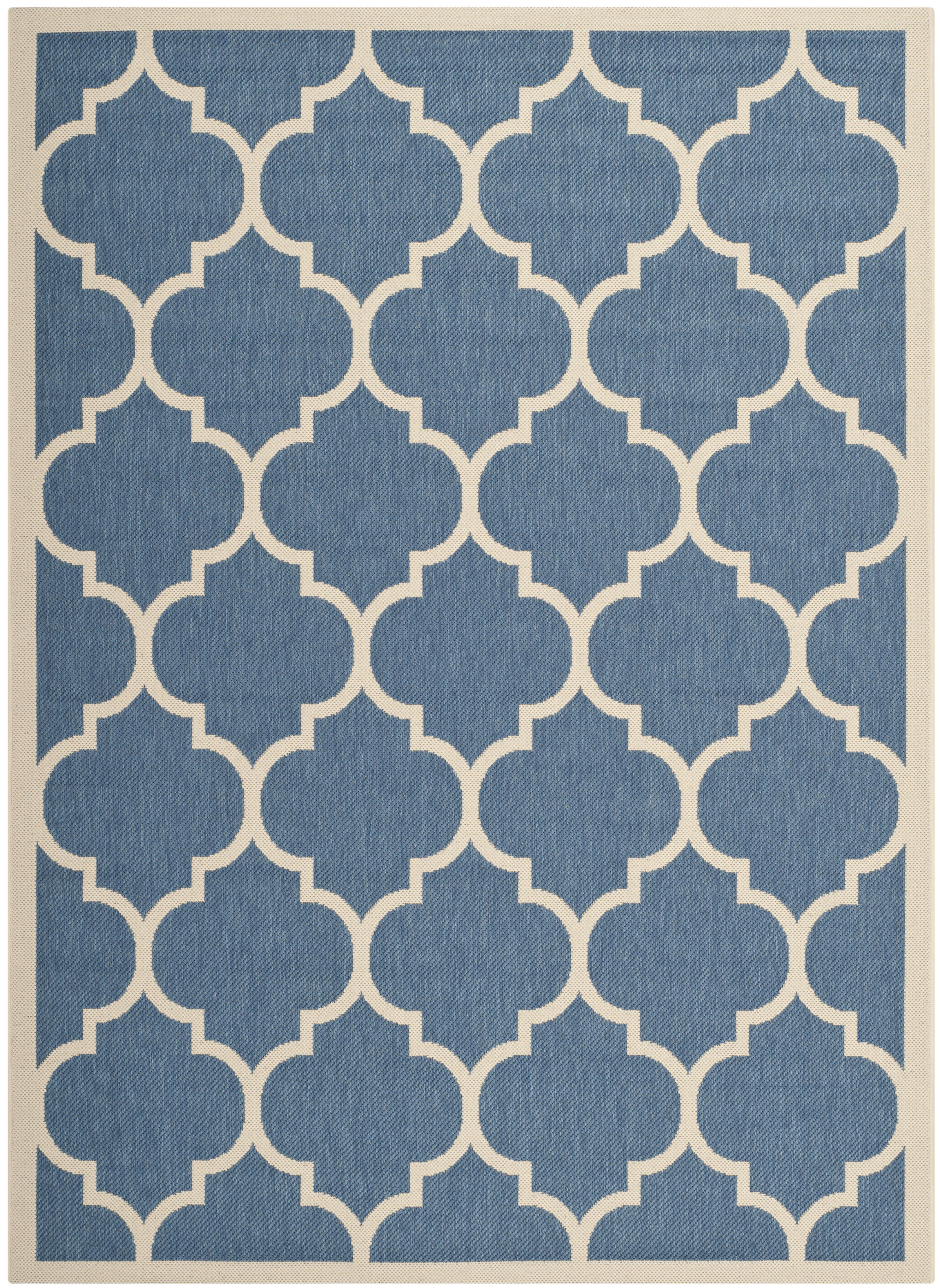 COURTYARD - Tapis interieur & exterieur en bleu & beige, 201 x 290 cm