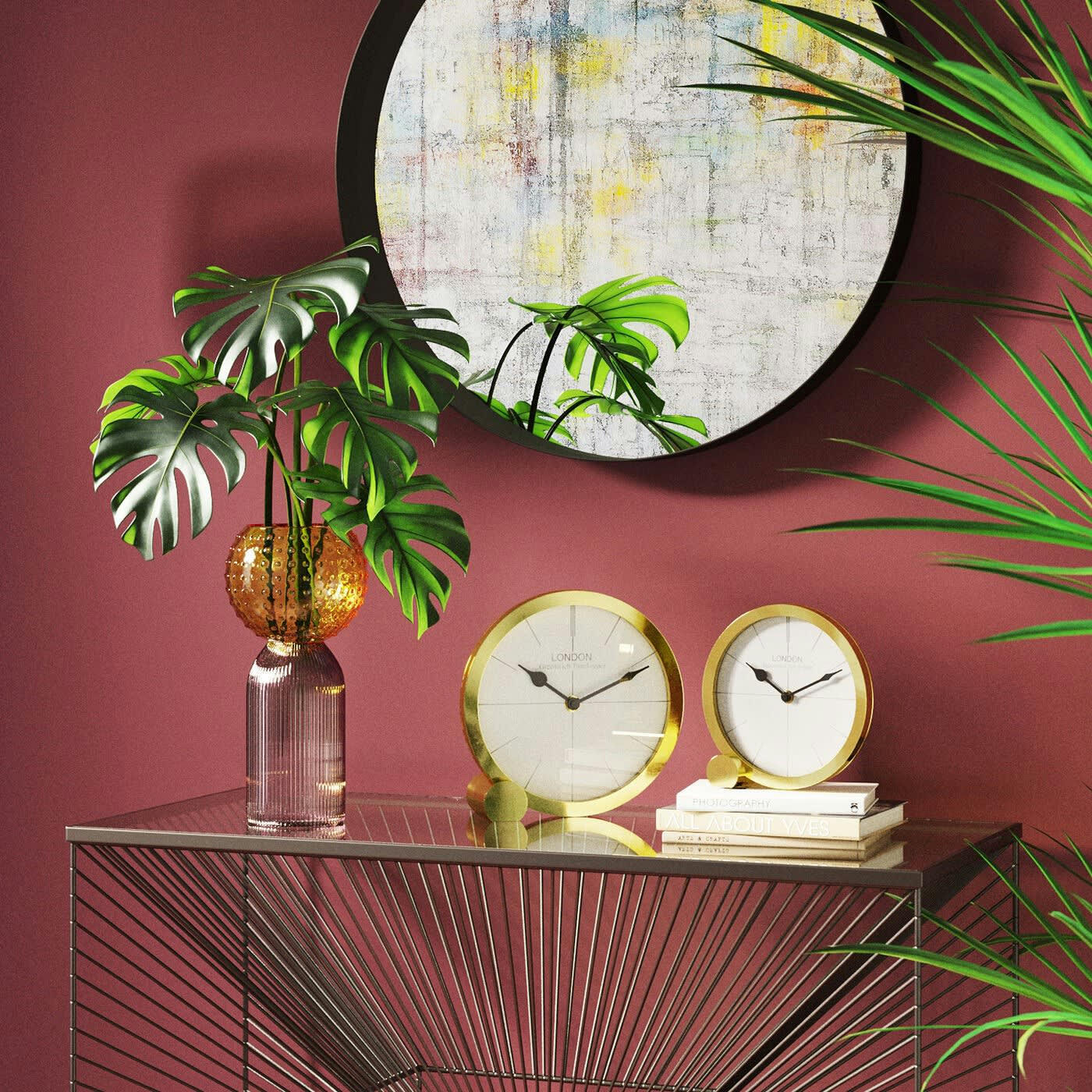 CIRCLE - Horloge de table Circle dorée 17cm Kare Design