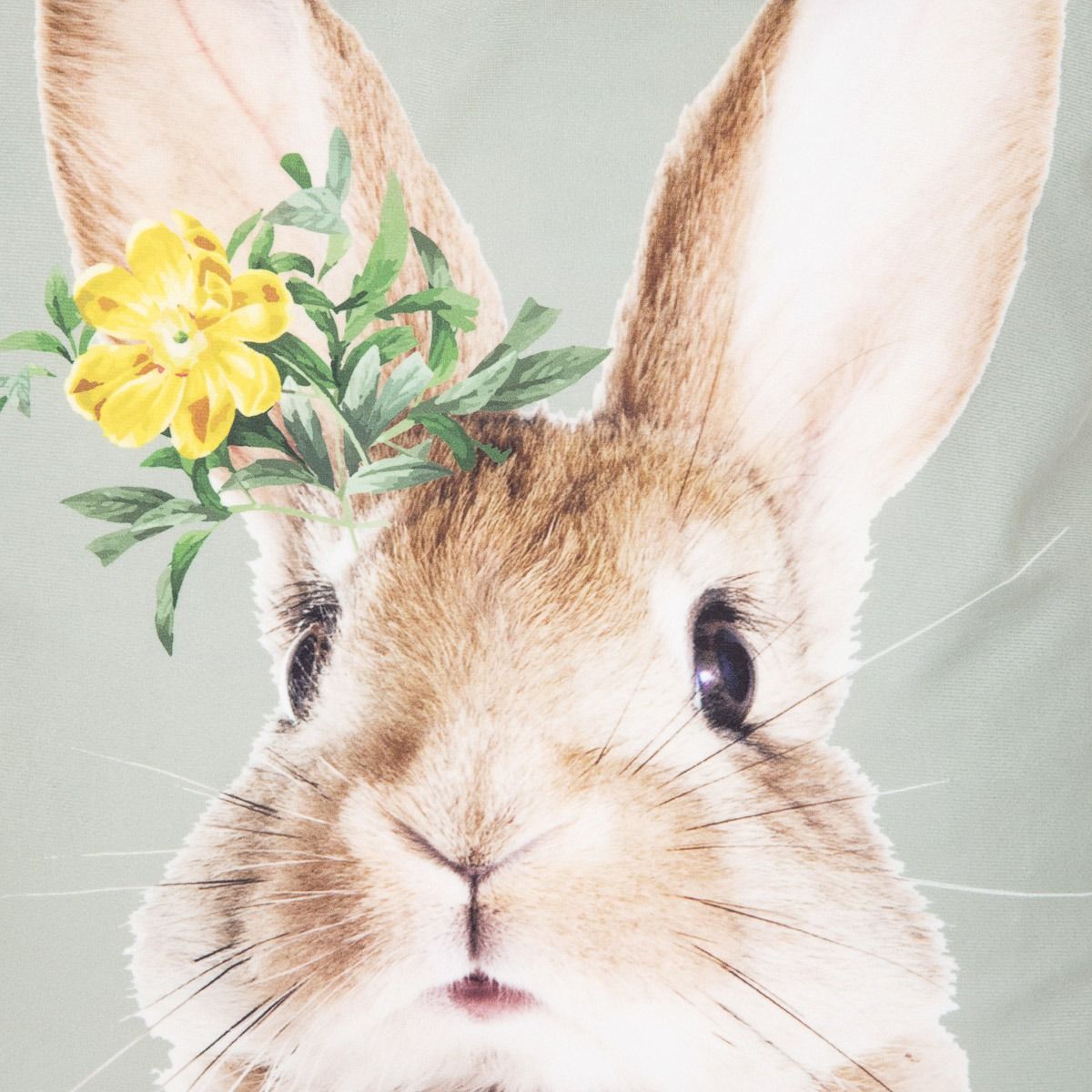 Poszewka BRUCE z motywem królika pistacjowa 45x45 cm