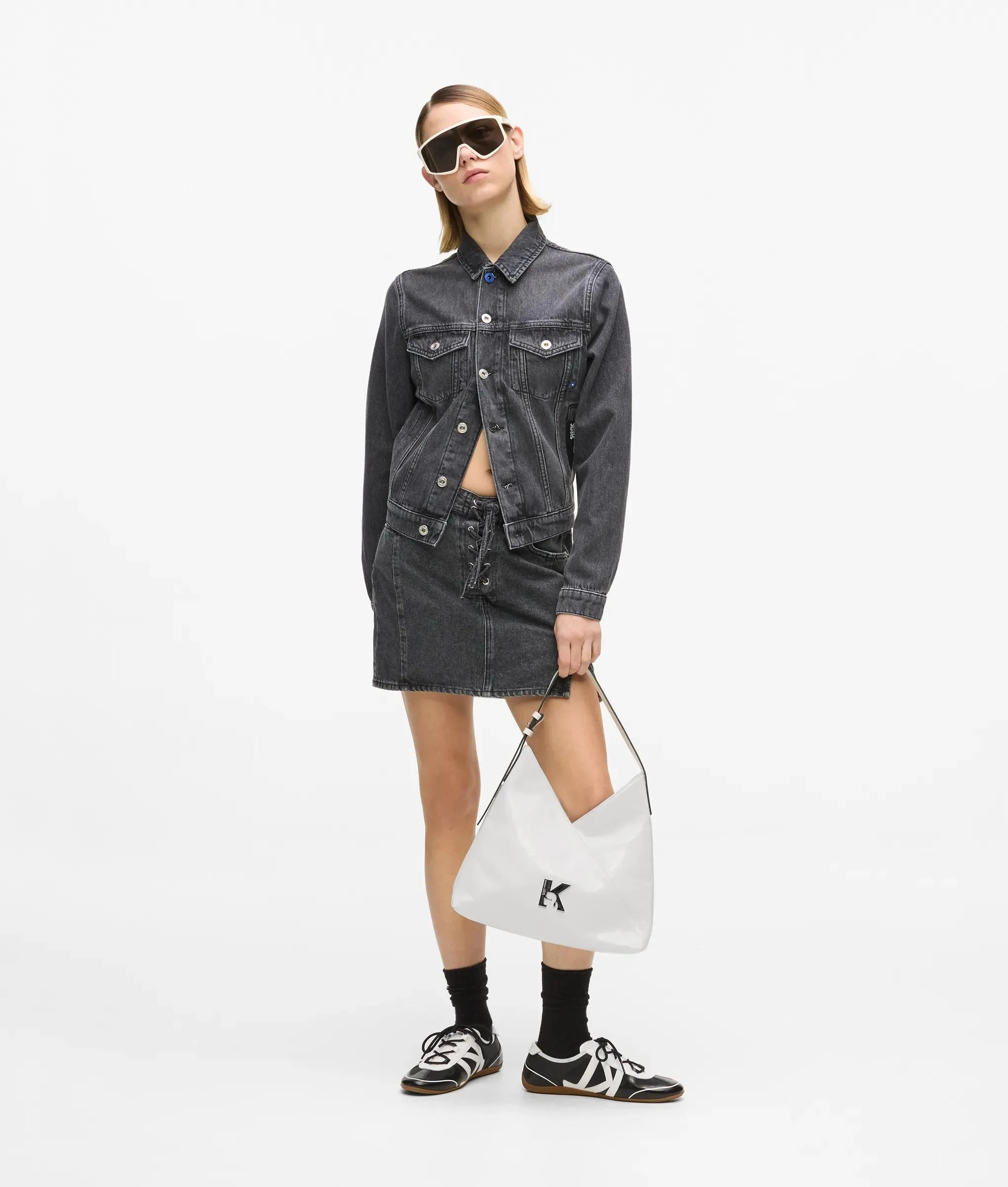 Sac en toile ultra-brillant au motif géométrique