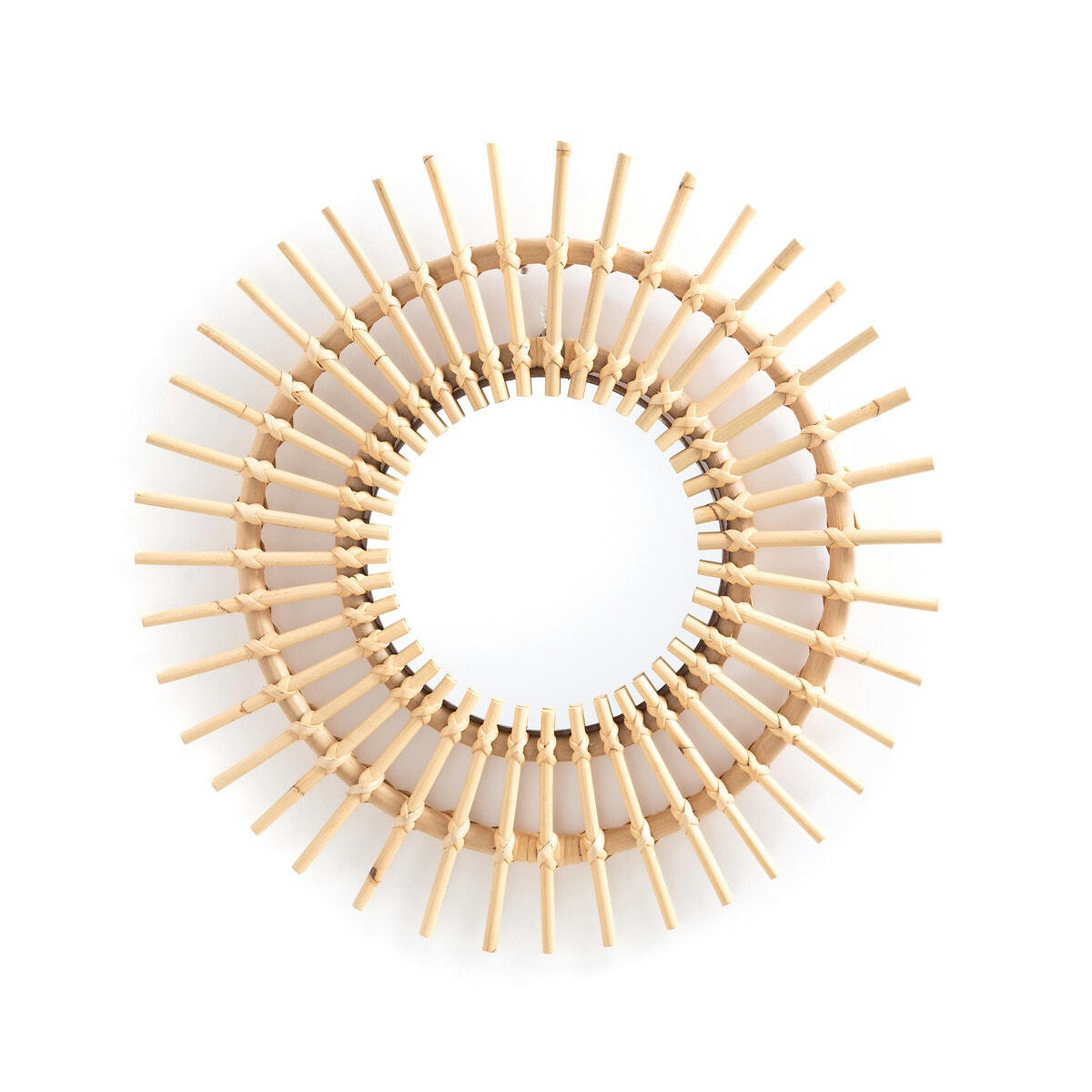Miroir rotin forme soleil Ø35 cm, Nogu
