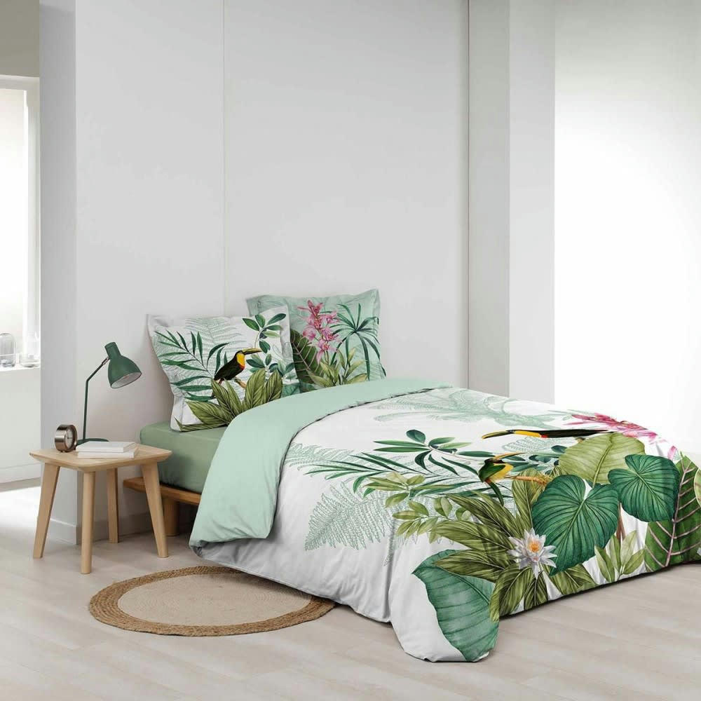 - Parure de couette 100% coton imprimée 260x240 2 taies