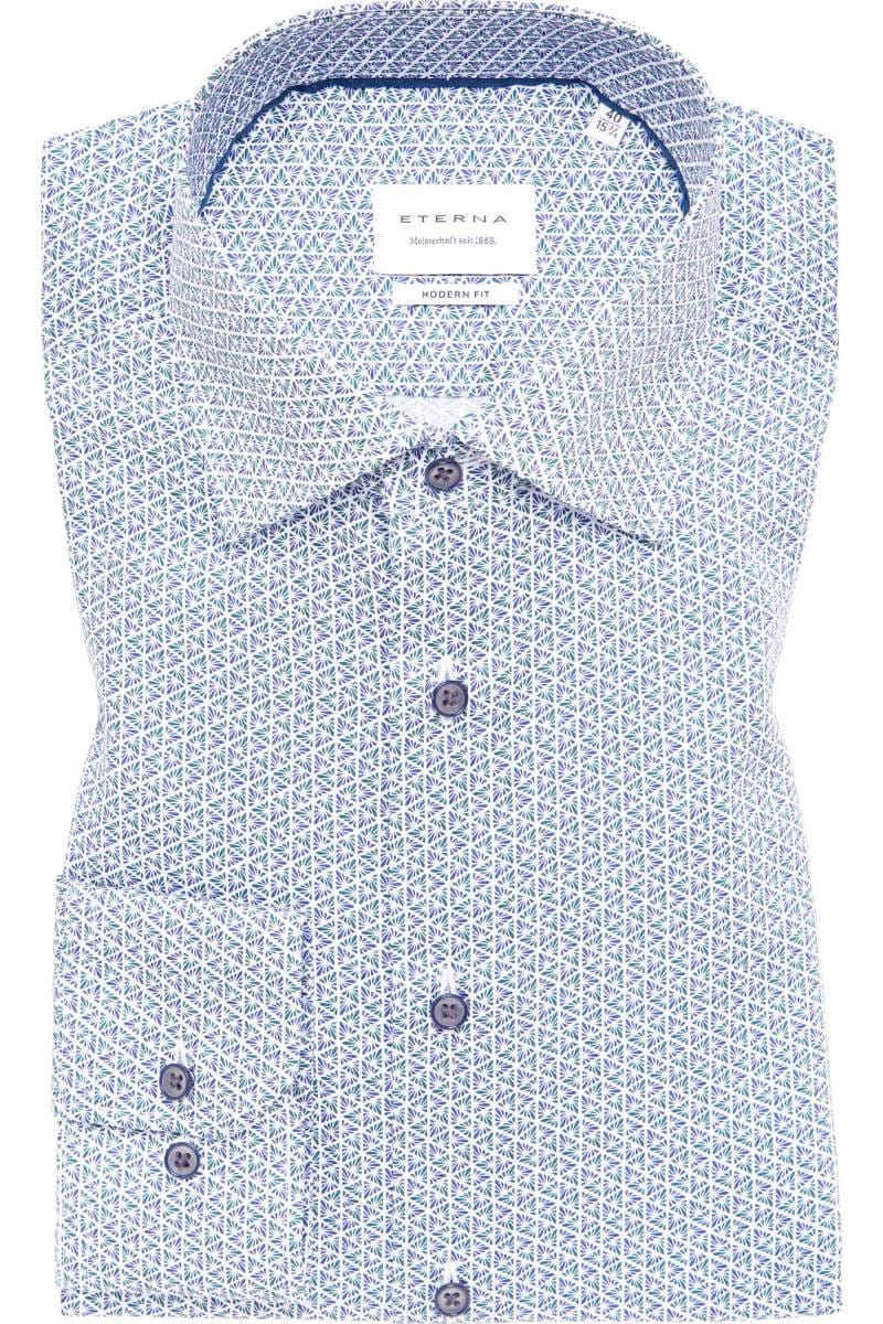 ETERNA Modern Fit Hemd grün, Bedruckt