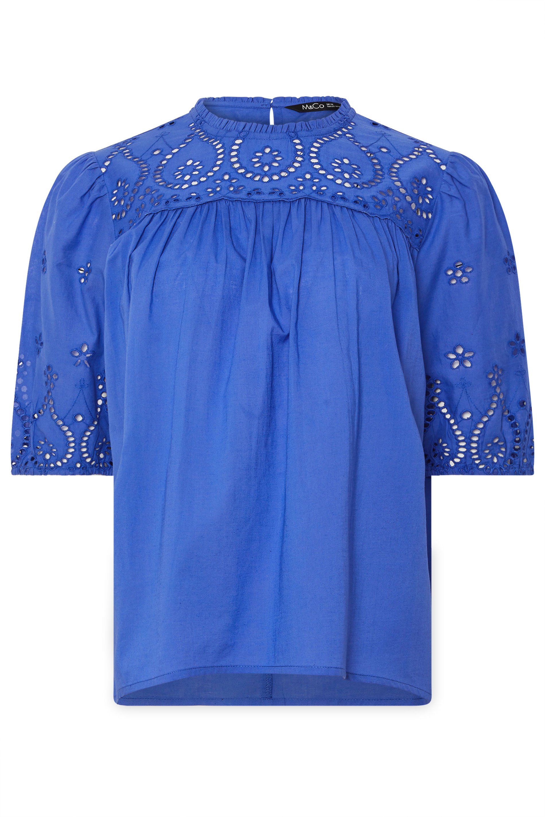 M&Co Broderie Panel Blouse