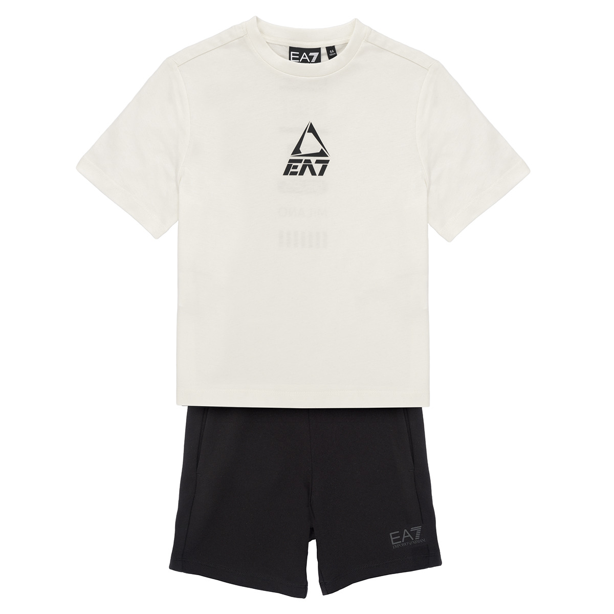 Emporio Armani EA7 - TRAIN LOGO SERIES BOY KIT TEE-SHORTS FREE - White / Black