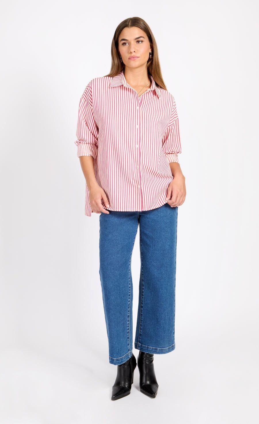 Little Mistress Pink Stripe Shirt