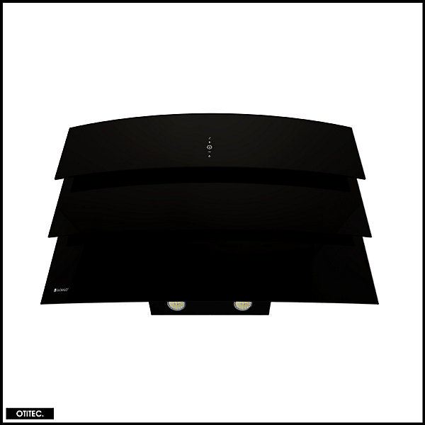 Hotte Murale Aspirante Silencieuse - 90 cm - 720 m3/h - VINTIO - Noir