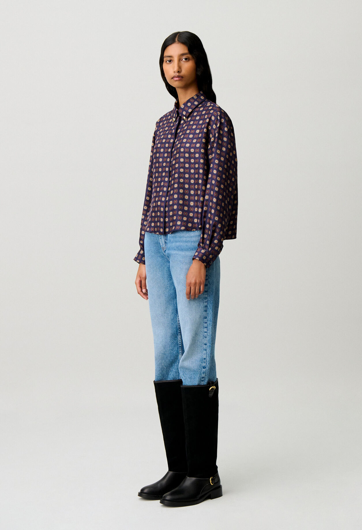 Chemise imprimée soie