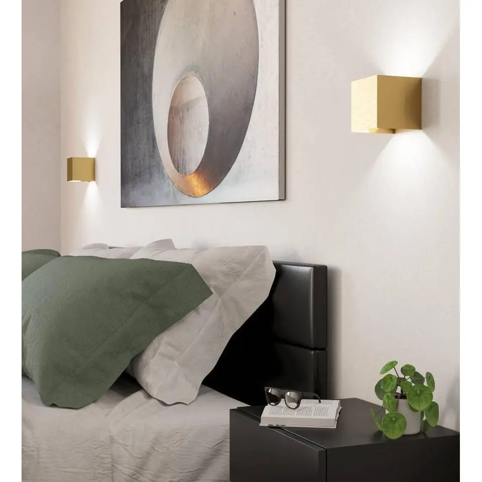 EGLO Valmontone Wandlamp - LED - Aluminium/Glas - Goud