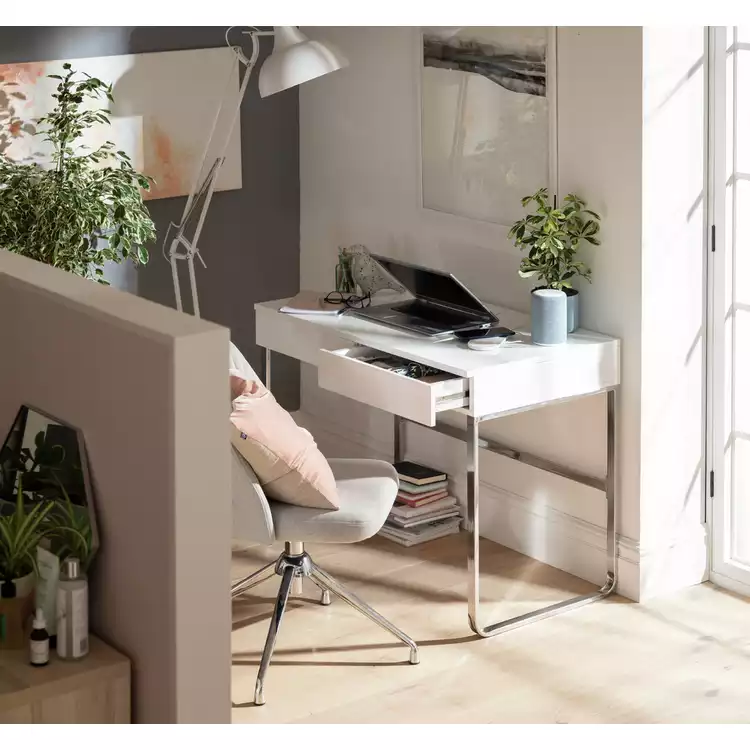 Habitat Sammy 2 Drawer Desk - White Gloss