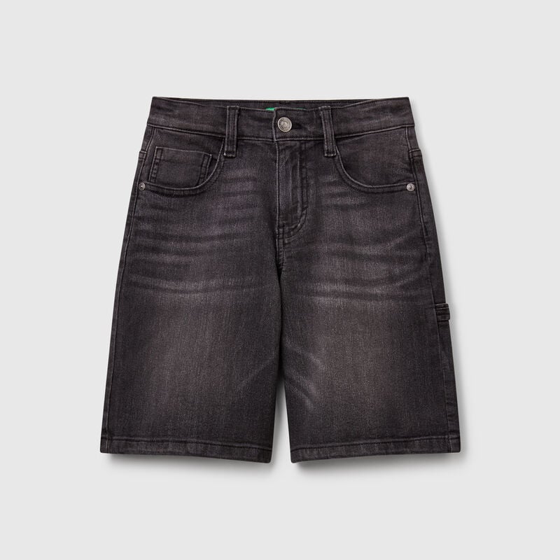 Straight fit denim bermudas