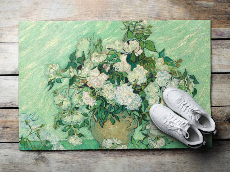 Wycieraczka domowa 60x40 Van Gogh Róże malarski motyw Tulup