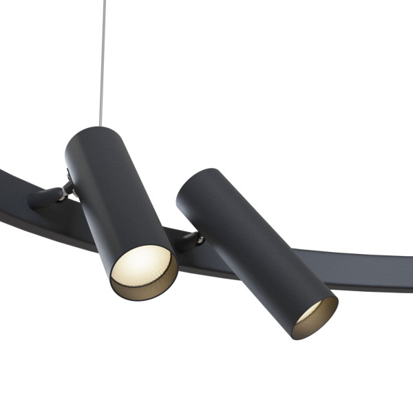 Lampa wisząca SATELLITE czarna LED 6x42W Ciepła biel 3900lm Maytoni