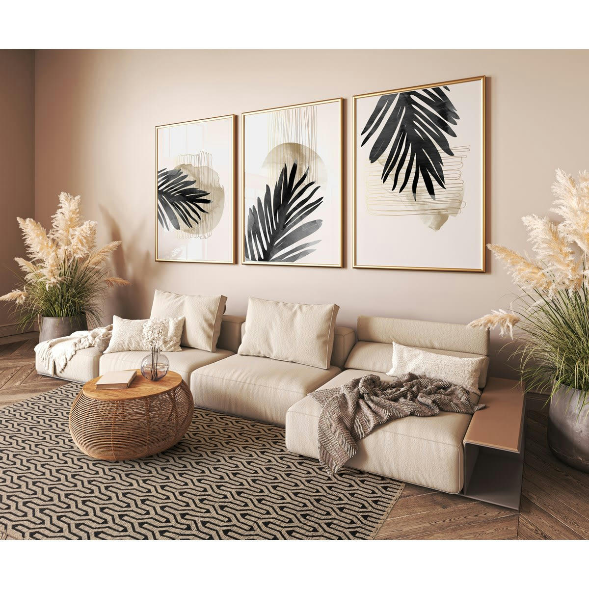 LATTICE - Tapis moderne en coton noir 120x170 cm