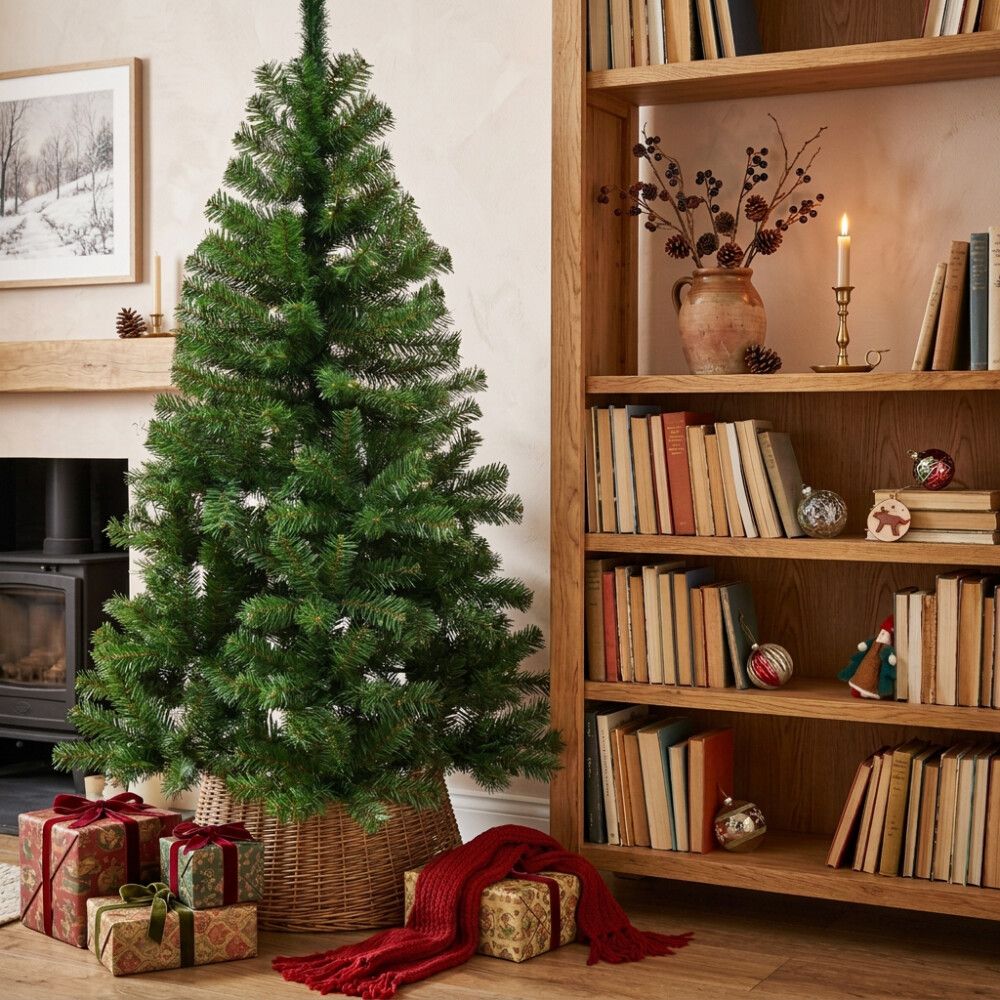 KUNSTIG JULETRE INKL. PLASTFOT 150CM GRØNN