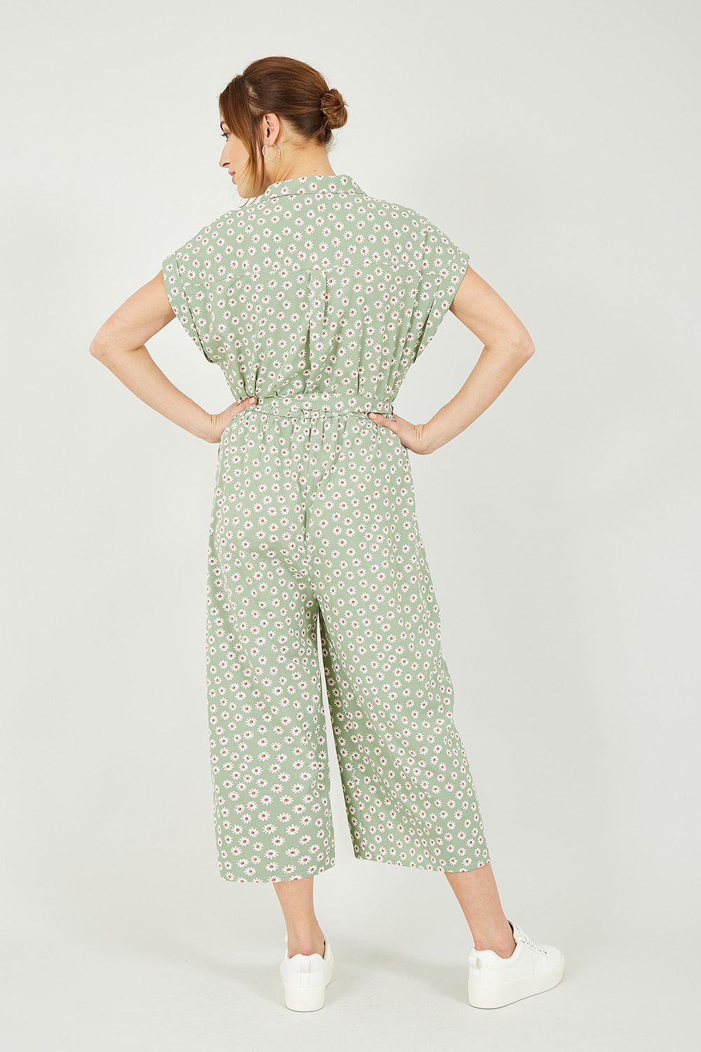 Yumi Green Daisy Print Jumpsuit