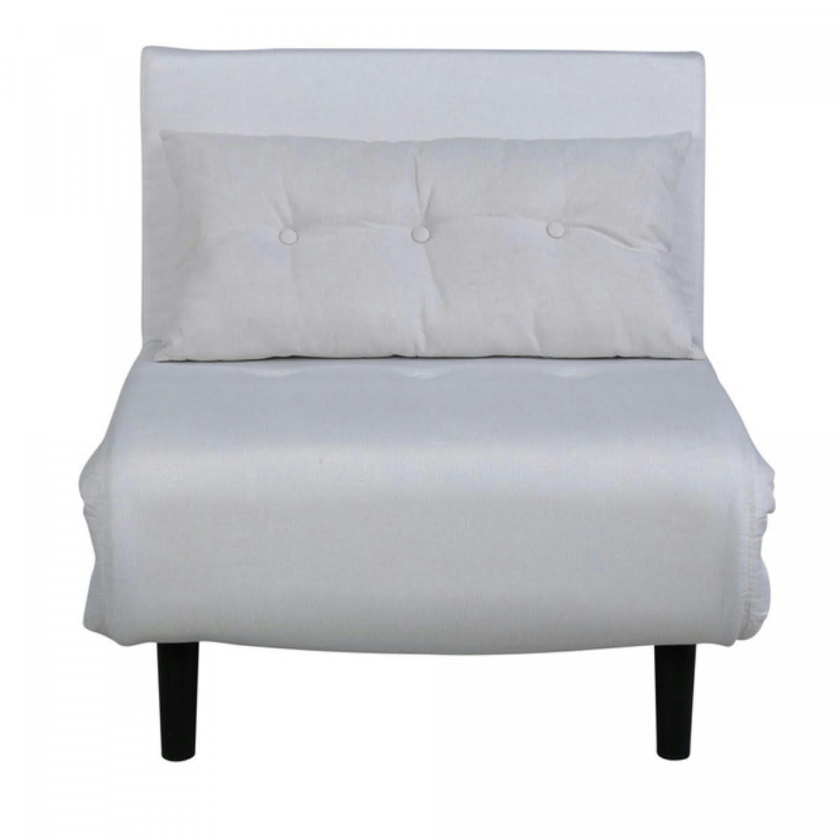 PAXO - Fauteuil chauffeuse en velours blanc