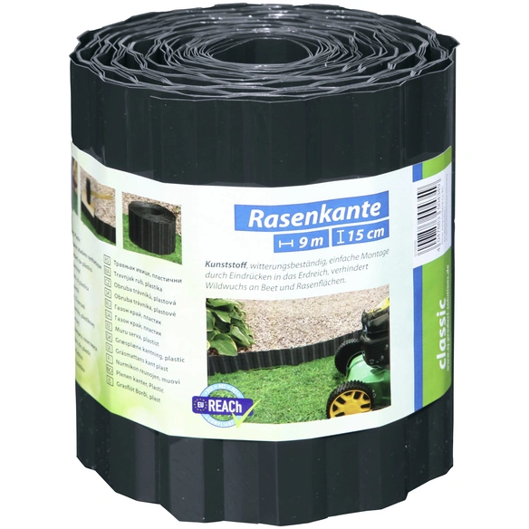 Rasenkante, HxL: 15 x 900 cm, Polyethylenterephthalat (PET)