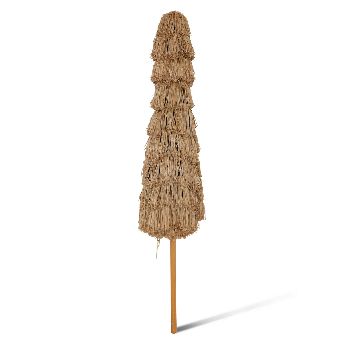 HKliving - Raffia Terrassenschirm, Ø 300 cm, braun