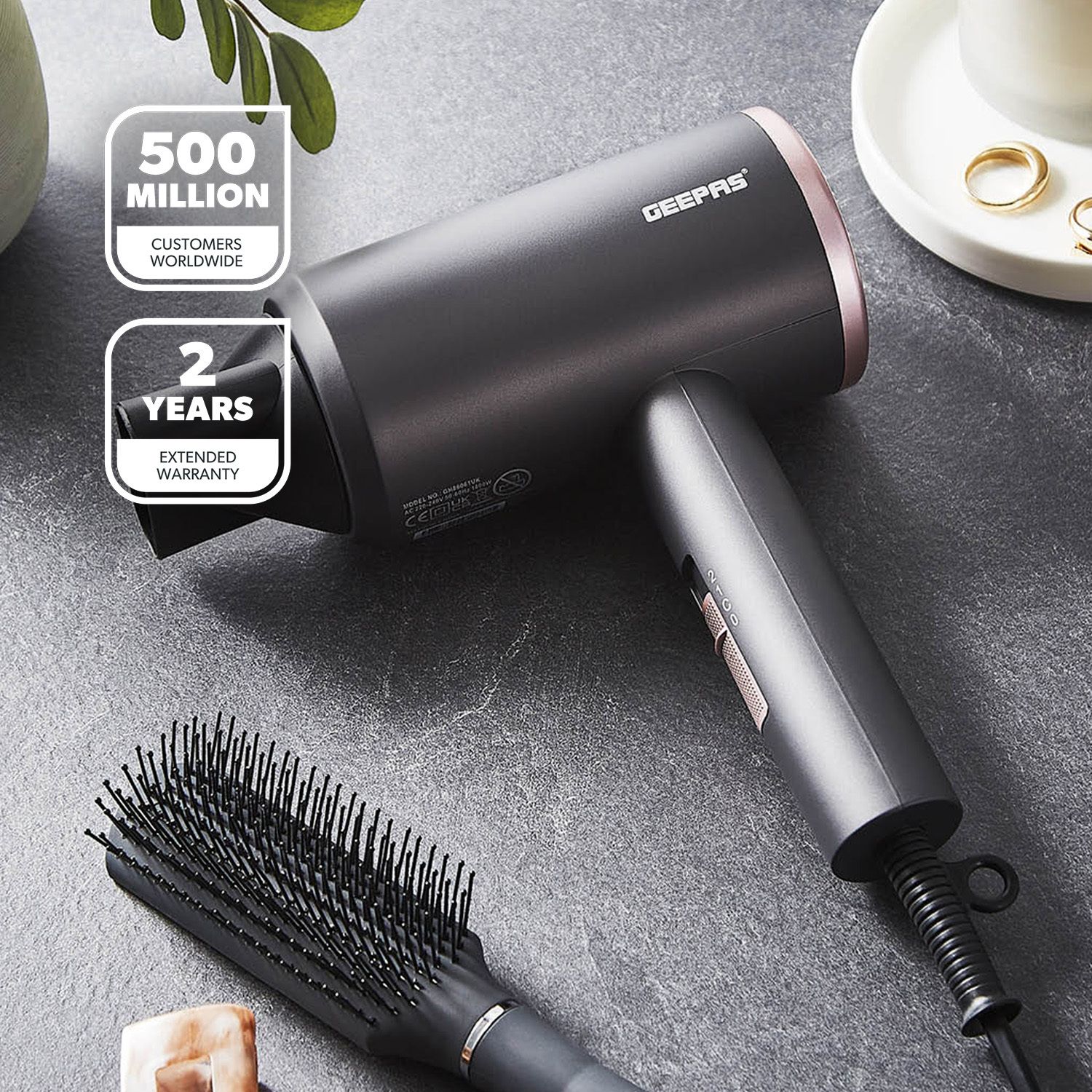 Geepas 1800W Hair Dryer 2-Speed & 2 Heat Settings Cool Shot Function