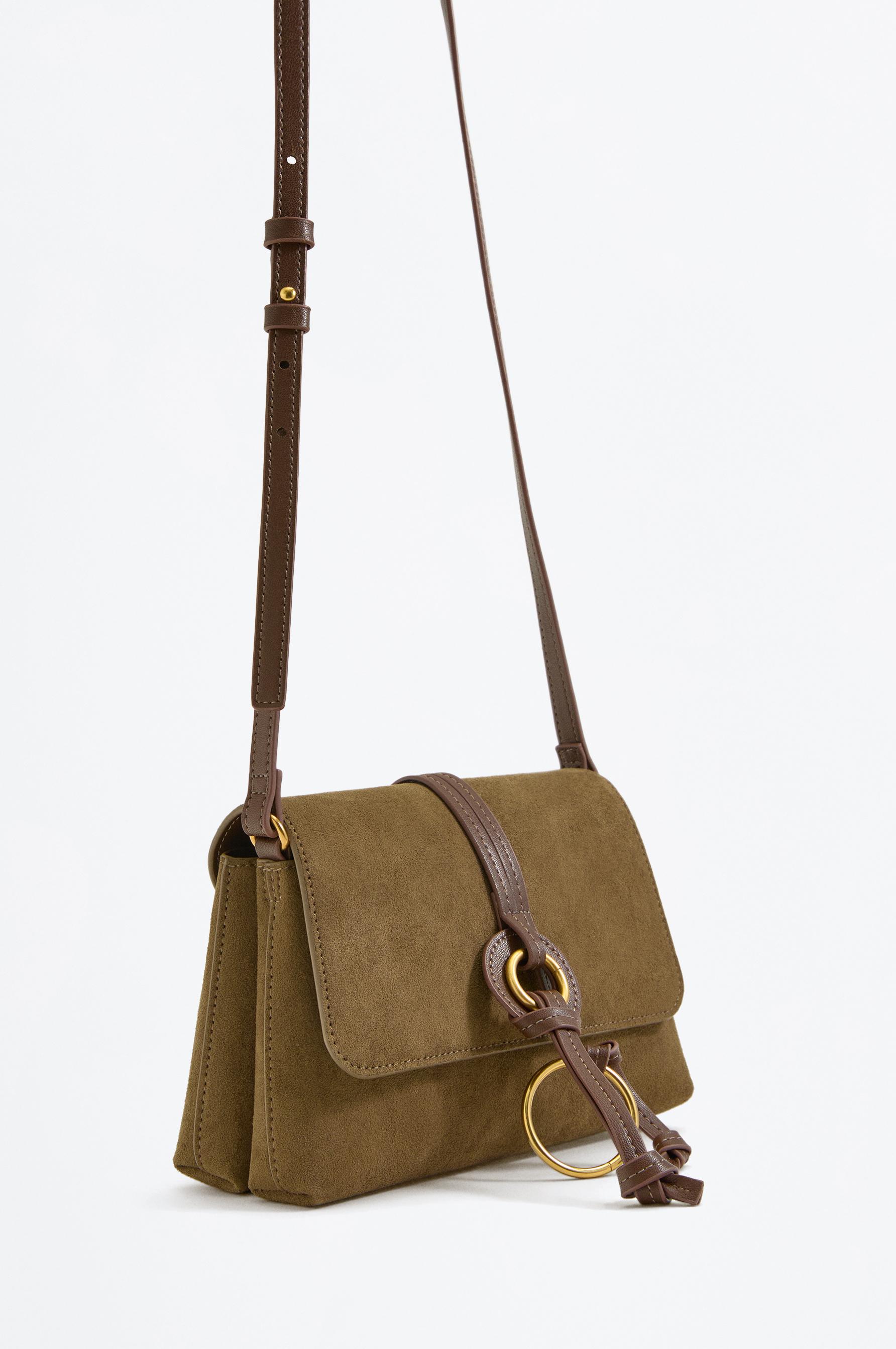 Bolso bandolera detalle efecto ante