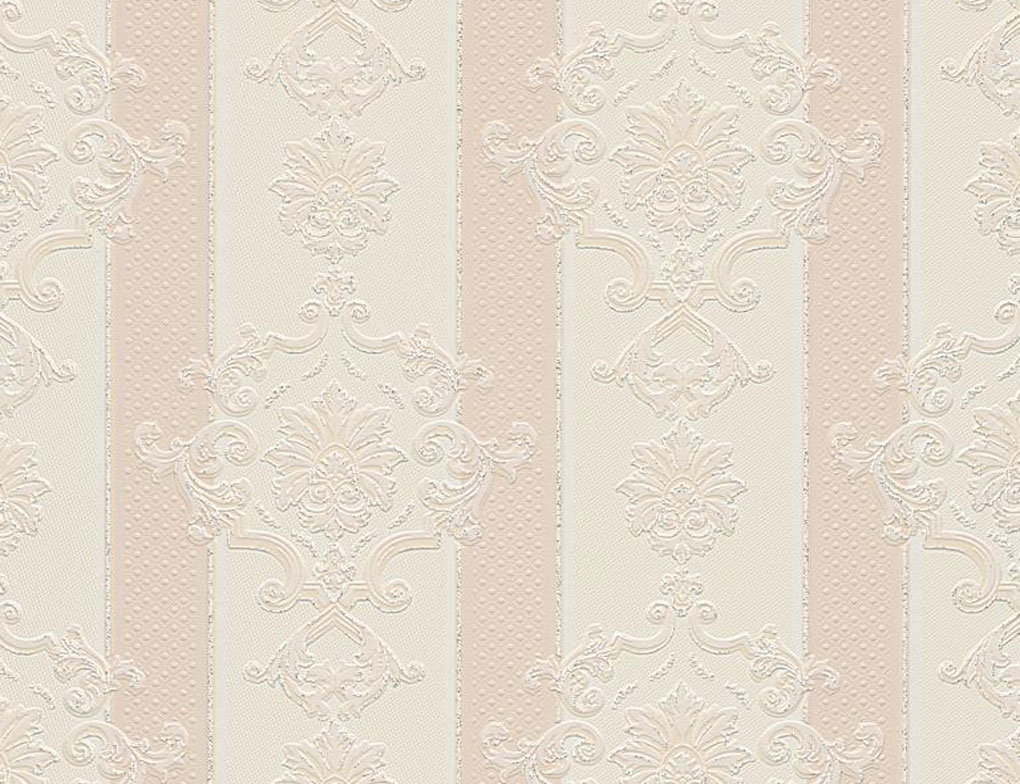 Vinyltapete Ornament Flitter Beige