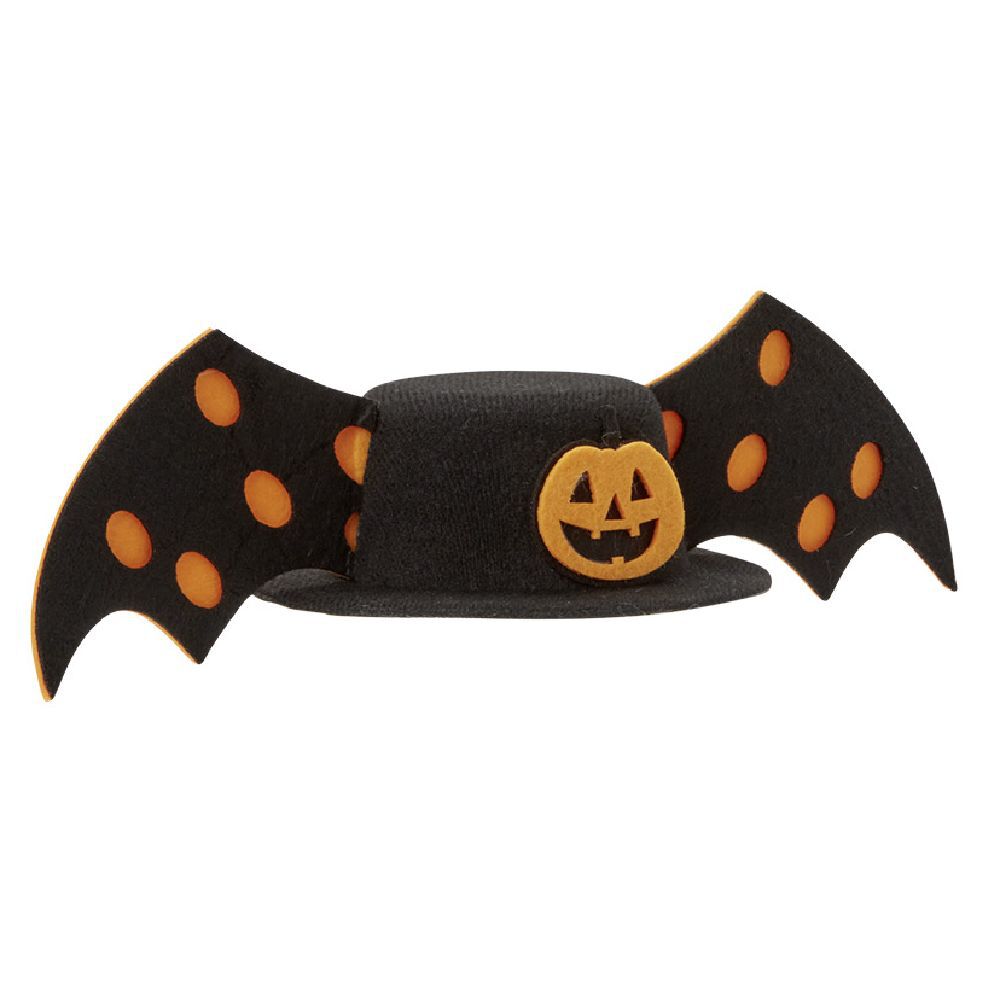 Chapeau chien avec ailes de chauve souris motif citrouille Halloween