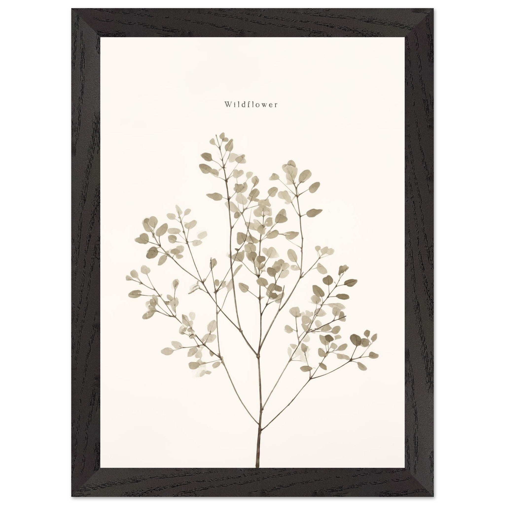 Artfulprints Poster met Lijst Wildflower  - A4 21x29.7 cm - Taupe
