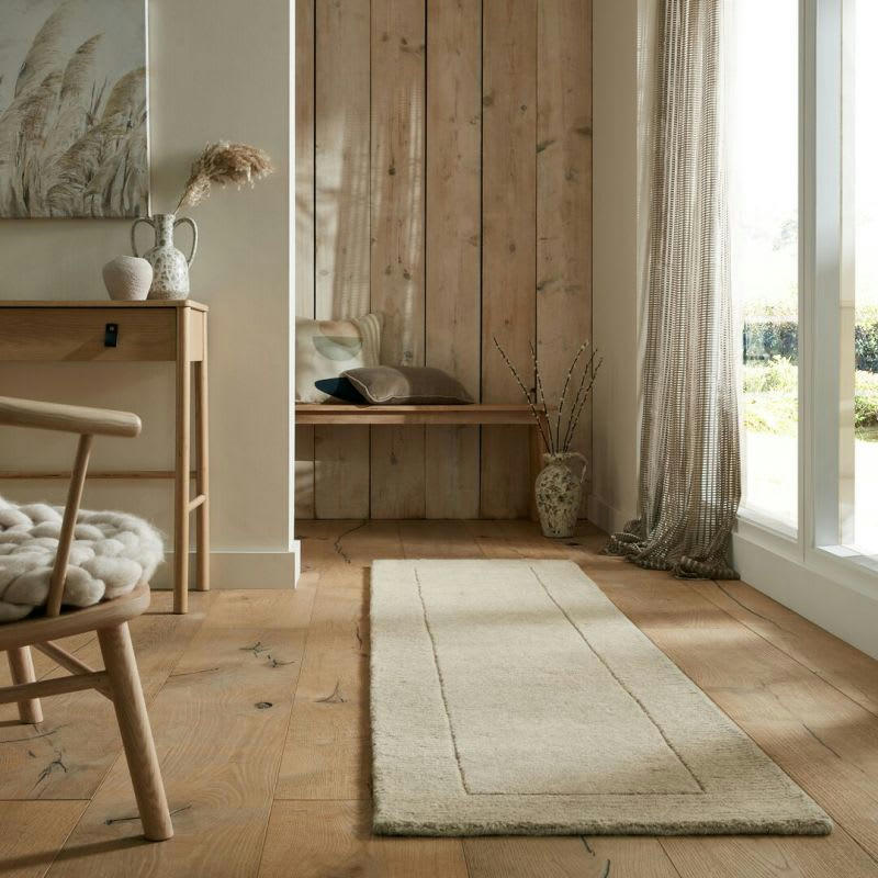 TUSCANY - Tapis classique en laine beige naturel 60 x 230